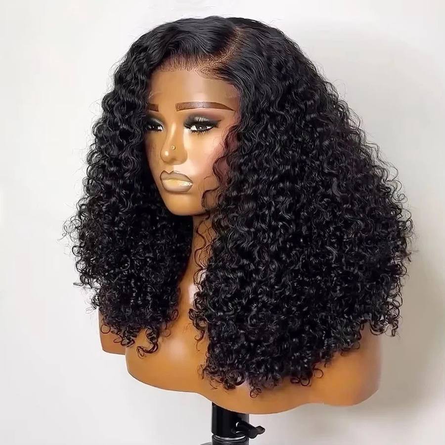 Human hair curly wig